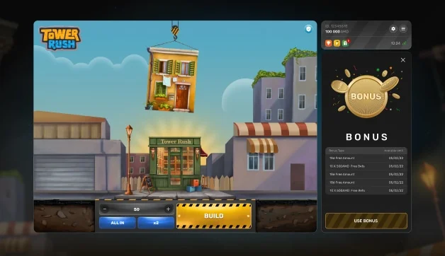 Tower Rush gameplay – tower building phase